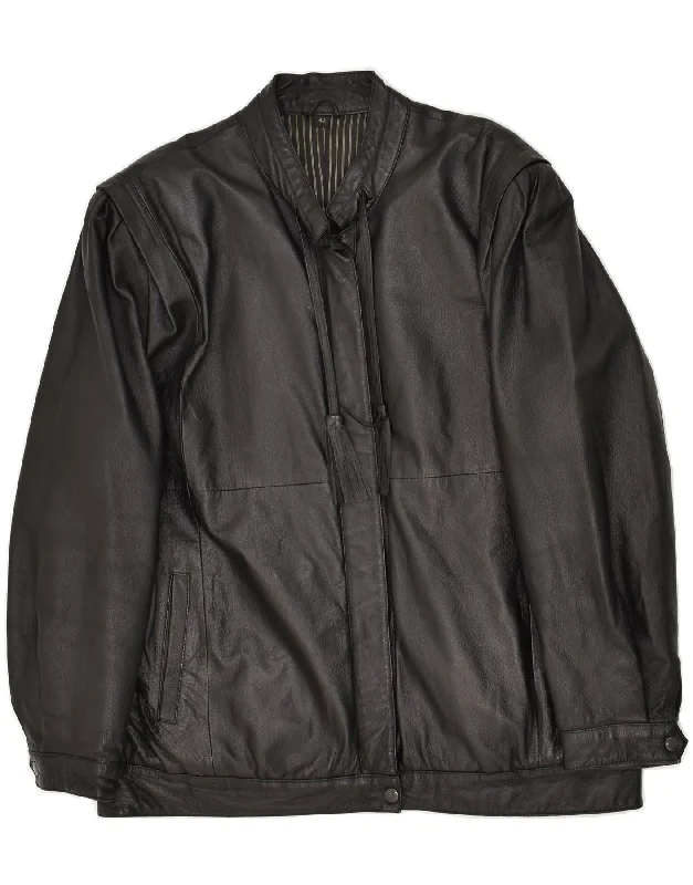 Pay Less CANDA Womens Leather Jacket EU 42 Large Black Leather