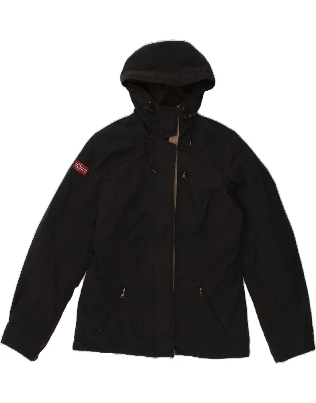 Weekend Specials to Love NAPAPIJRI Womens Hooded Windbreaker Jacket UK 14 Medium Black Cotton