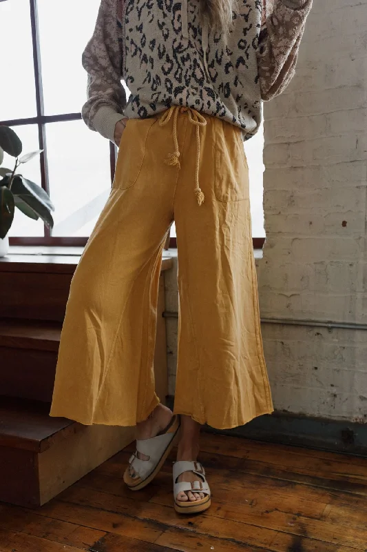 Weekend Offers That Thrill Relaxing Robin Wide Leg Pant - Mustard