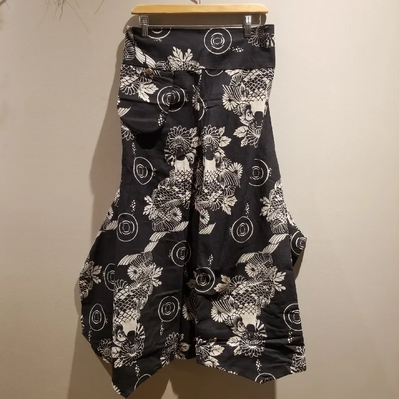 Act Now Black Circle Koi Wide Leg Pants