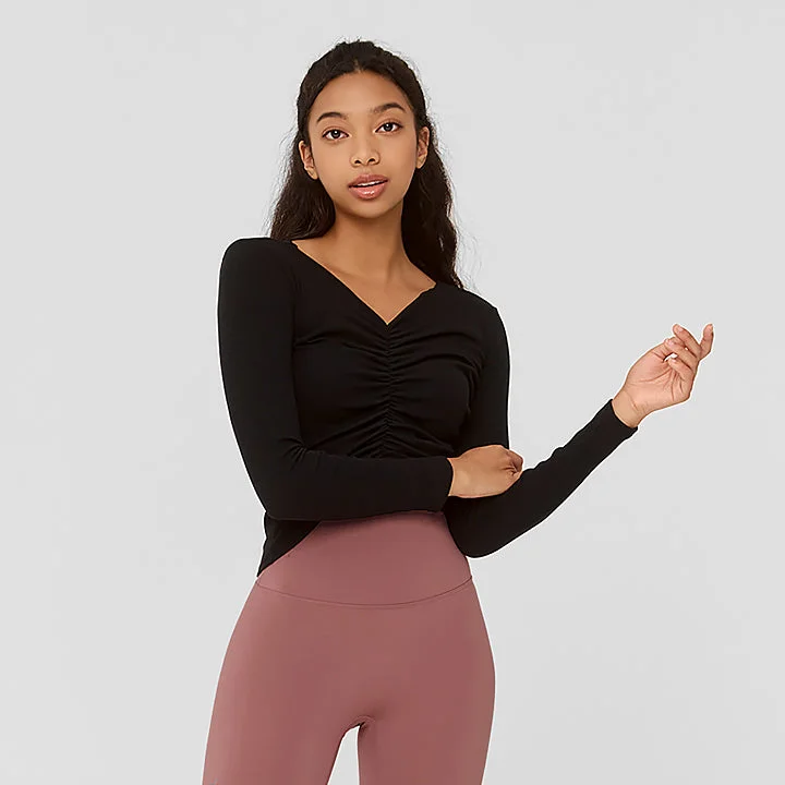Weekend Savings Spectacular Ribbed Shirring Long Sleeve