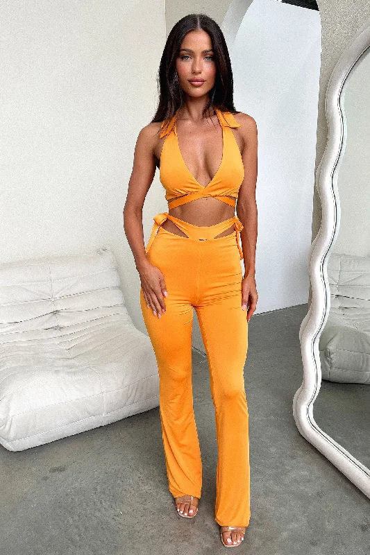 Weekend Shopping Bliss Thia Flare Pants - Orange