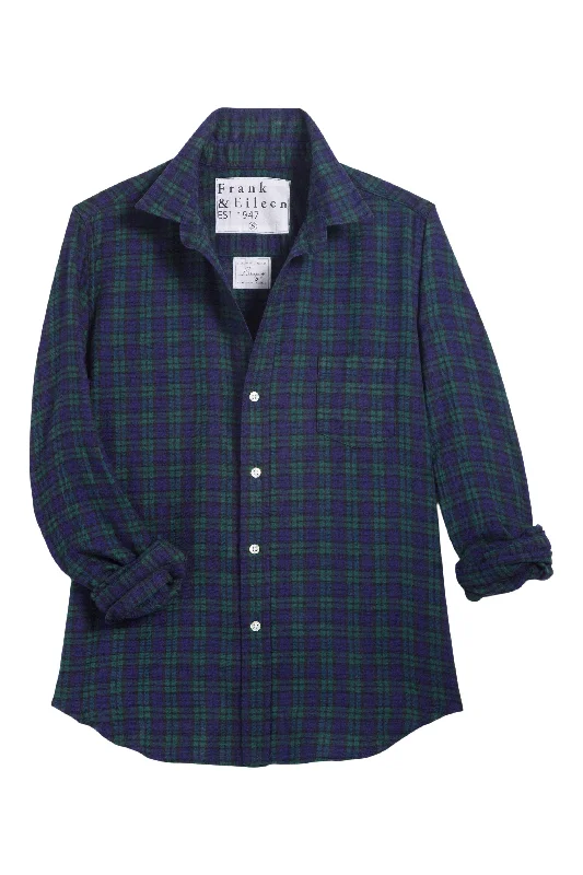 Make Your Weekend Count with Savings Frank & Eileen Barry Button Up Shirt in Small Navy, Black, Green Plaid