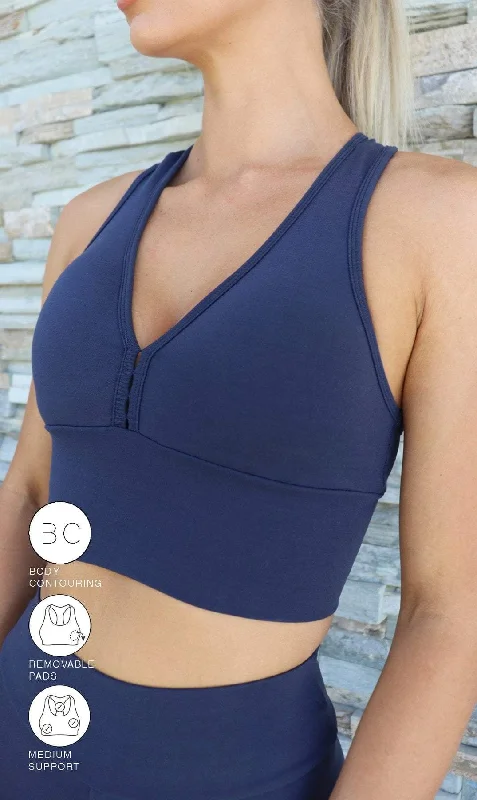 Don't Delay Navy Body Contouring Racer Back Bra
