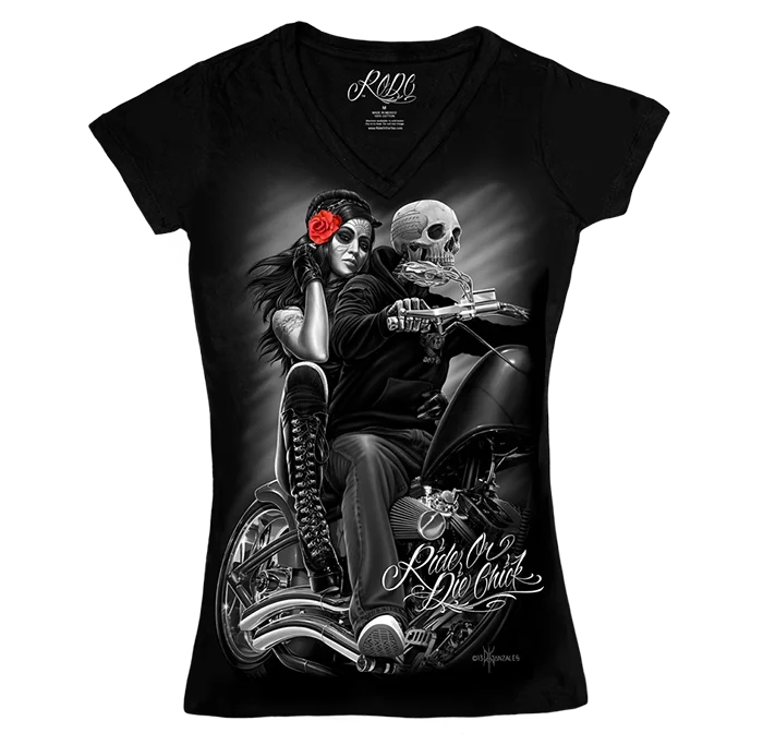 Weekend Bargains to Grab RODC - Biker Babe  V-Neck