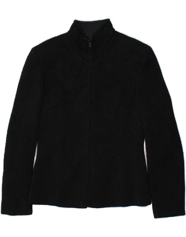 Weekend Wonders Await! BYBLOS Womens Bomber Jacket IT 44 Medium Black Nylon