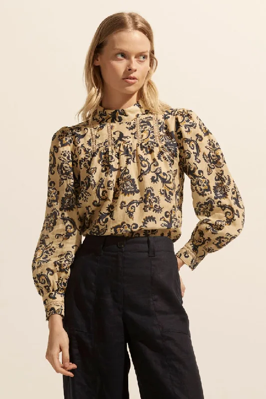 Massive Savings Faze Top - Ochre Floral