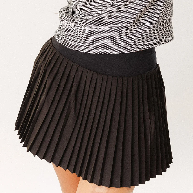 Weekend Deals That Dazzle Pleated Tennis Skirt, Black