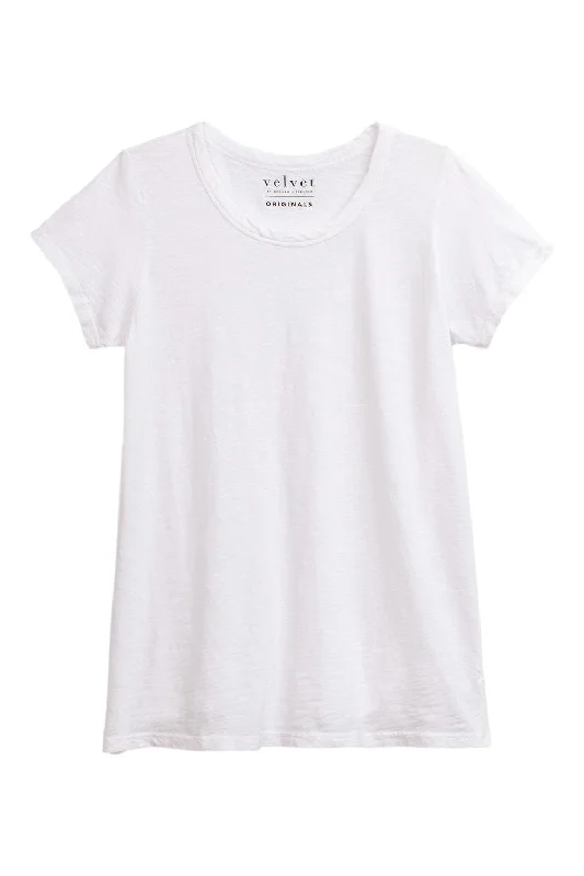 Pay Less Velvet Tilly Cotton Slub Short Sleeve Crewneck T-shirt
