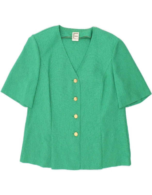 Early Bird FRANKEN WALDER Womens 4 Button Short Sleeve Blazer Jacket EU 46 XL Green