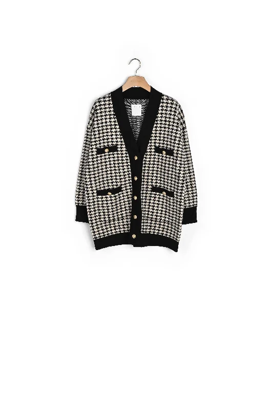 Now Available Cardi-coat à motifs pied de coq
