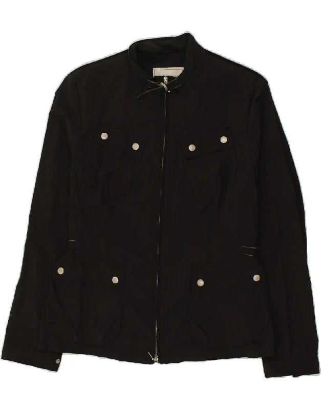 Instant Savings GEOX Womens Utility Jacket UK 16 Large Black Polyester