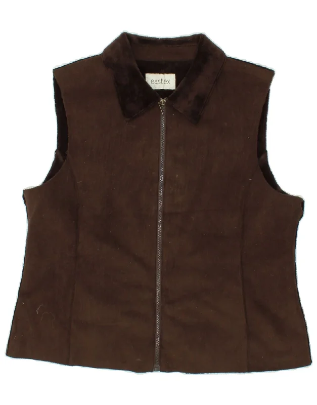 Weekend Offers That Tempt VINTAGE Womens Gilet UK 14 Large Brown Polyester