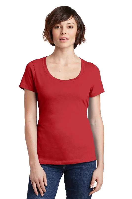 Price Slash District Womens Perfect Weight Short Sleeve Scoop Neck T-Shirt - Classic Red - Closeout